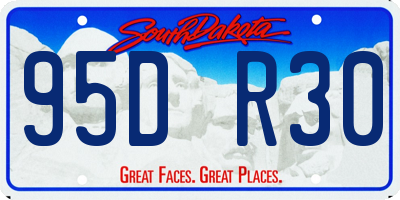 SD license plate 95DR30