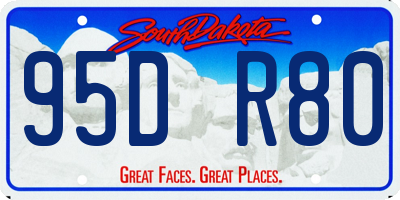 SD license plate 95DR80