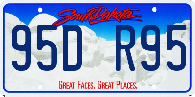 SD license plate 95DR95