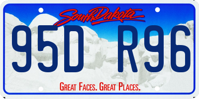 SD license plate 95DR96