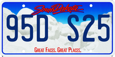 SD license plate 95DS25