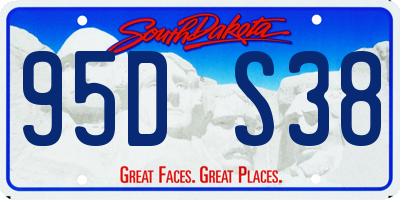 SD license plate 95DS38