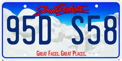 SD license plate 95DS58