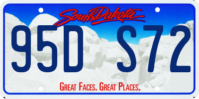 SD license plate 95DS72