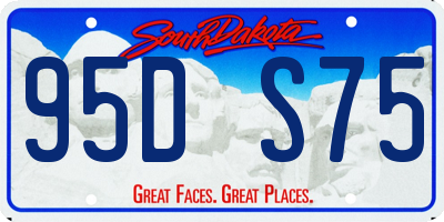 SD license plate 95DS75