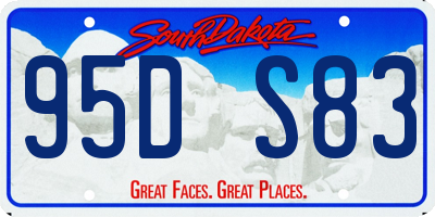 SD license plate 95DS83