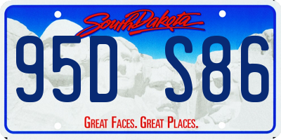 SD license plate 95DS86