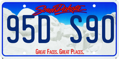 SD license plate 95DS90