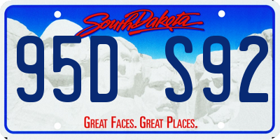 SD license plate 95DS92