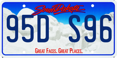 SD license plate 95DS96