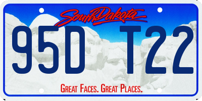 SD license plate 95DT22