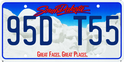 SD license plate 95DT55