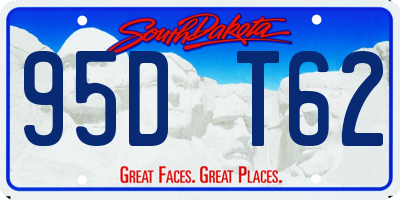SD license plate 95DT62