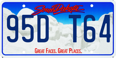 SD license plate 95DT64