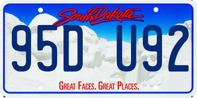 SD license plate 95DU92