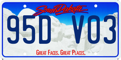 SD license plate 95DV03