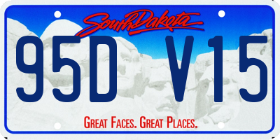 SD license plate 95DV15