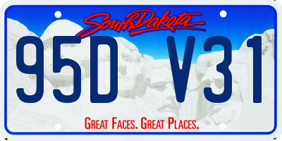 SD license plate 95DV31