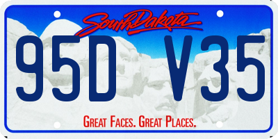 SD license plate 95DV35