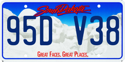 SD license plate 95DV38