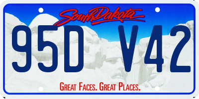 SD license plate 95DV42