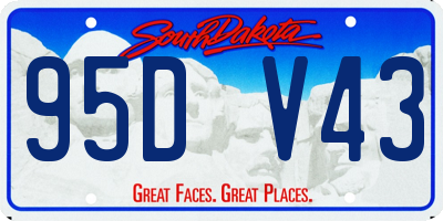 SD license plate 95DV43