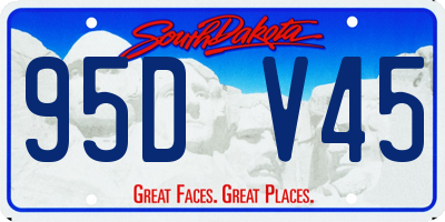 SD license plate 95DV45