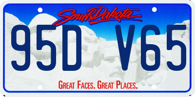 SD license plate 95DV65