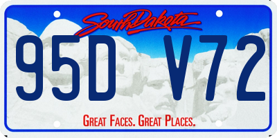 SD license plate 95DV72