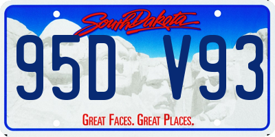 SD license plate 95DV93