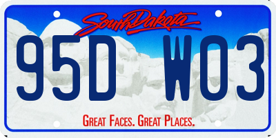 SD license plate 95DW03