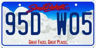 SD license plate 95DW05