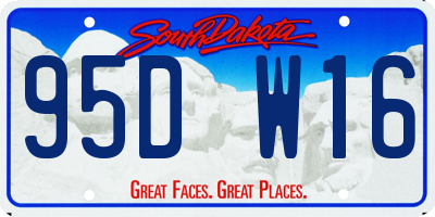 SD license plate 95DW16