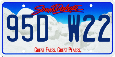 SD license plate 95DW22