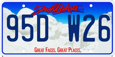 SD license plate 95DW26