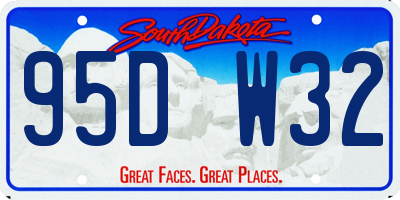 SD license plate 95DW32