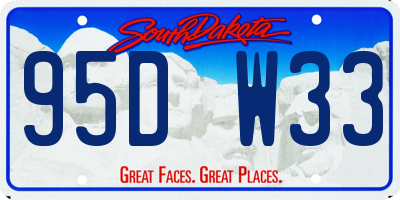SD license plate 95DW33