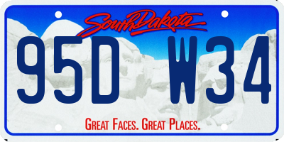 SD license plate 95DW34