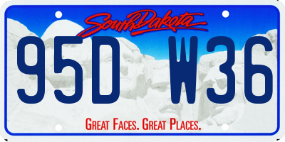 SD license plate 95DW36