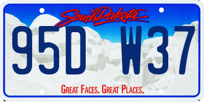 SD license plate 95DW37