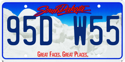 SD license plate 95DW55