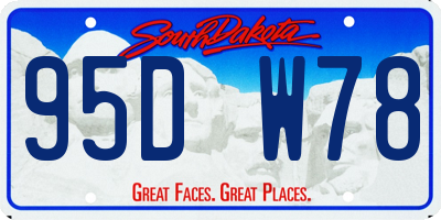 SD license plate 95DW78
