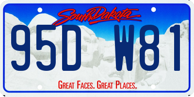 SD license plate 95DW81