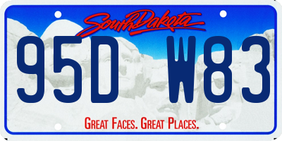 SD license plate 95DW83