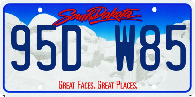SD license plate 95DW85