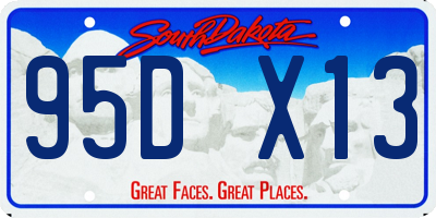 SD license plate 95DX13