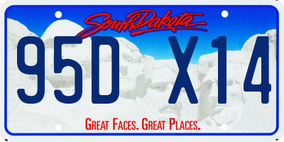 SD license plate 95DX14