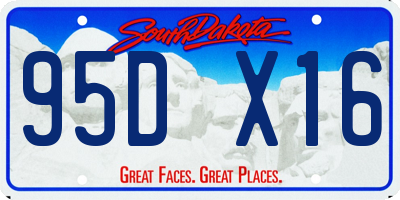 SD license plate 95DX16