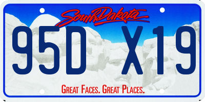 SD license plate 95DX19