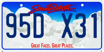 SD license plate 95DX31